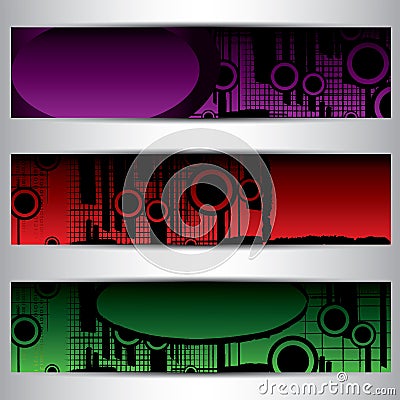 Set of bright banners Vector Illustration