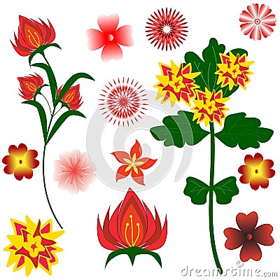 Set of bright fancy colors for your design on white background Vector Illustration