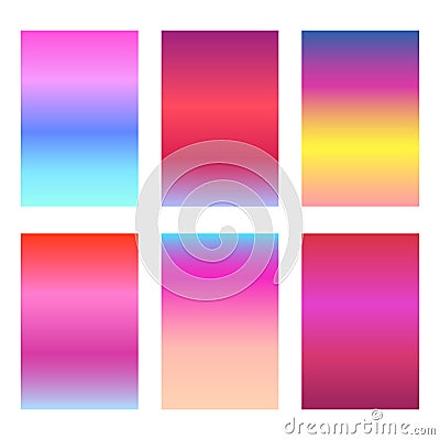 Set of bright sunset red and pink ui backgrounds Vector Illustration