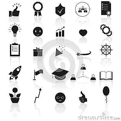 Set of bring up,best icons success reflection Vector Illustration