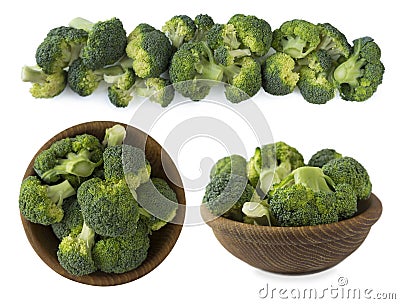 Set of broccoli isolated on a white background. Stock Photo