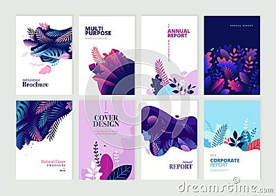 Set of brochure, annual report and cover design templates Vector Illustration