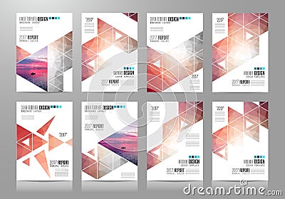 Set of Brochure templates, Flyer Designs or Depliant Covers for business Vector Illustration