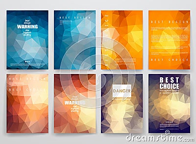 Set of brochures in poligonal style Vector Illustration