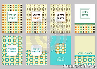 Set of brochures in vintage style. Vector design templates. Vint Vector Illustration