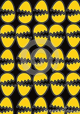 set of the Broken Eggs with dark black Background patterns Stock Photo