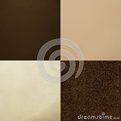 Set of brown leather samples Stock Photo