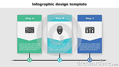 Set Browser setting, Computer mouse and . Business infographic template. Vector Vector Illustration