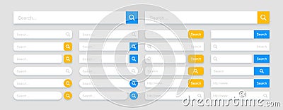 Set of browser window and search bar. Search bar www. Mockup screen design. Vector illustration concept Vector Illustration