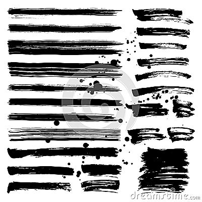 Set of brush strokes. Vector illustration. Vector Illustration