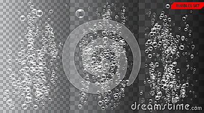 Set of bubbles under water vector illustration on transparent background. Vector Illustration