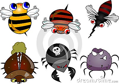 Set of Bugs Vector Illustration