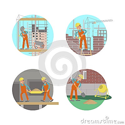 Set of builders Vector Illustration