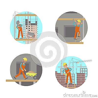 Set of builders Vector Illustration