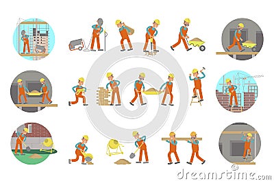 Set of builders Vector Illustration