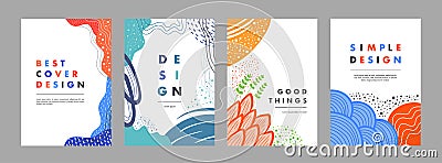 Set bundle of Abstract Cover Designs for Annual Report, Brochures, Flyers, Presentations, Leaflet, Magazine A4 Size. Cover templat Vector Illustration