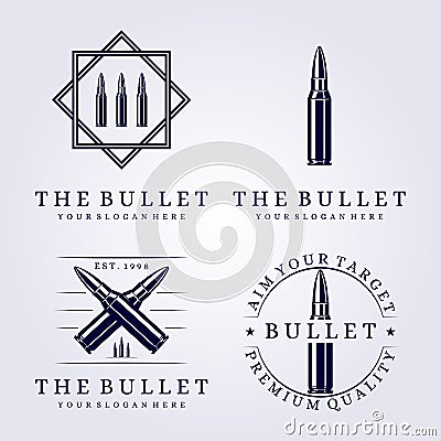 set and bundle of bullet icon symbol logo, isolated bullet brand icon circle badge vector illustration design Vector Illustration