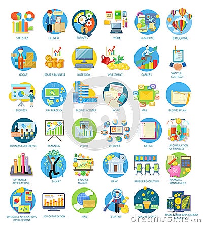 Set of Busines Icons Vector Illustration