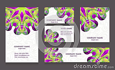 Set of business cards and banners Vector Illustration