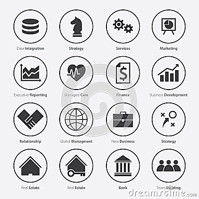 Set of Business Career Icon in Flat Design Vector Illustration