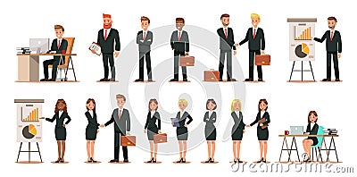 Set of business characters working in office. Vector illustration design No.5 Vector Illustration