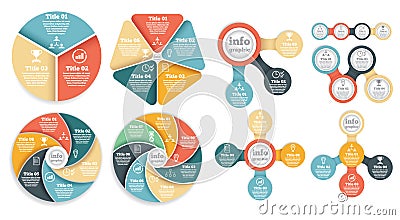 Set of business circle info graphic, diagram Vector Illustration