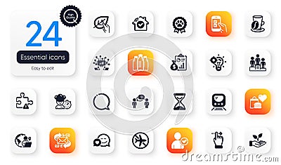 Set of Business flat icons. Chef, Report and Business podium elements for web application. For design. Vector Vector Illustration