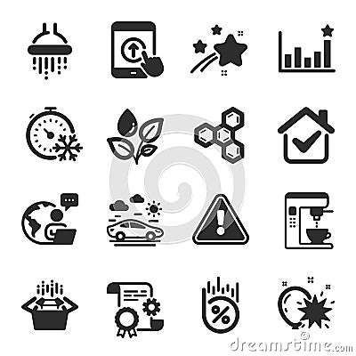 Set of Business icons, such as Balloon dart, Efficacy, Car travel symbols. Vector Vector Illustration