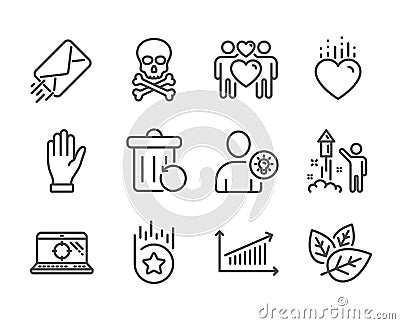 Set of Business icons, such as E-mail, Hand, Chemical hazard. Vector Vector Illustration