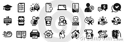 Set of Business icons, such as E-mail, Work home, Star. Vector Vector Illustration