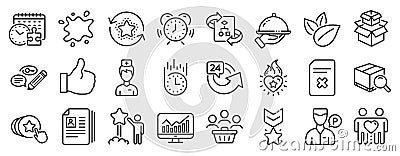 Set of Business icons, such as Heart flame, Packing boxes, Puzzle time. Vector Vector Illustration