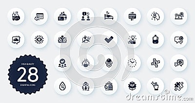 Set of Business icons, such as No alcohol, Payment exchange and Move gesture flat icons. For website design. Vector Vector Illustration