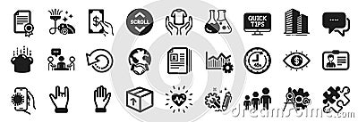 Set of Business icons, such as Receive money, Engineering, Web tutorials. Vector Vector Illustration