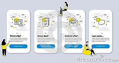 Set of Business icons, such as Web mail, Handout, Instruction manual. Vector Vector Illustration