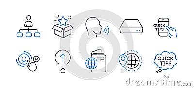 Set of Business icons, such as World travel, Human sing, Loyalty program. Vector Vector Illustration