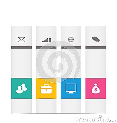 Set business label with infographics icons Vector Illustration