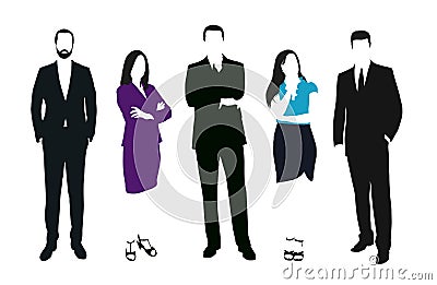 Set of business people vector silhouettes Vector Illustration