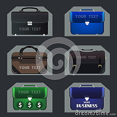 Set of business portfolios Vector Illustration