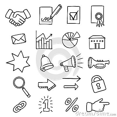 Set of 20 business related icons Vector Illustration