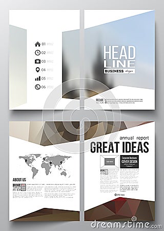 Set of business templates for brochure, magazine, flyer, booklet or annual report. Vector Illustration