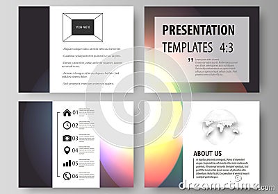 Set of business templates for presentation slides. Easy editable abstract vector layouts. Retro style, mystical Sci-Fi Vector Illustration