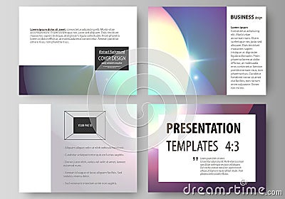 Set of business templates for presentation slides. Easy editable abstract vector layouts. Retro style, mystical Sci-Fi Vector Illustration