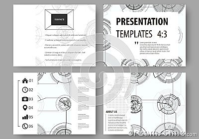 Set of business templates for presentation slides. Easy editable layouts, vector illustration. High tech design Vector Illustration