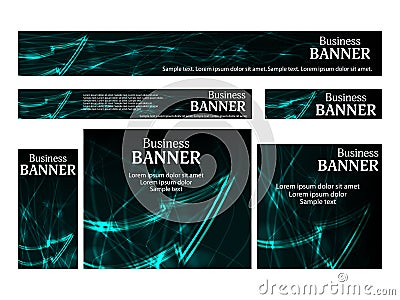 Set business web banners templates standard size. Design concept Vector Illustration
