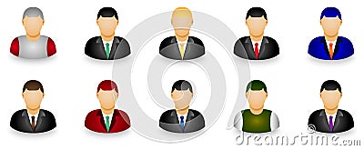 Set of businessman dummy icon in group Vector Illustration