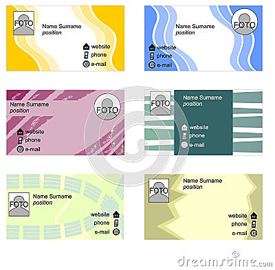 Set of bussines cards in grunge style Vector Illustration