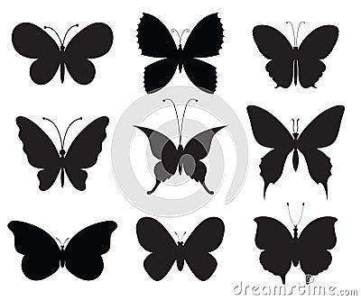 Set of butterflies Vector Illustration