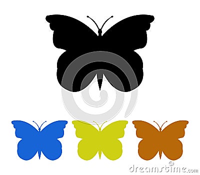 Set of butterflies illustrated Stock Photo