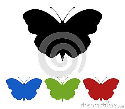 Set of butterflies illustrated Stock Photo