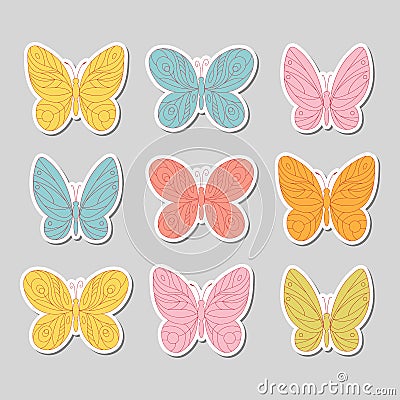 Set of butterflies. Vector illustration. Vector Illustration